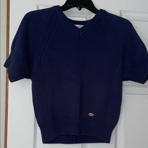 Navy V-Neck Sweater for Women